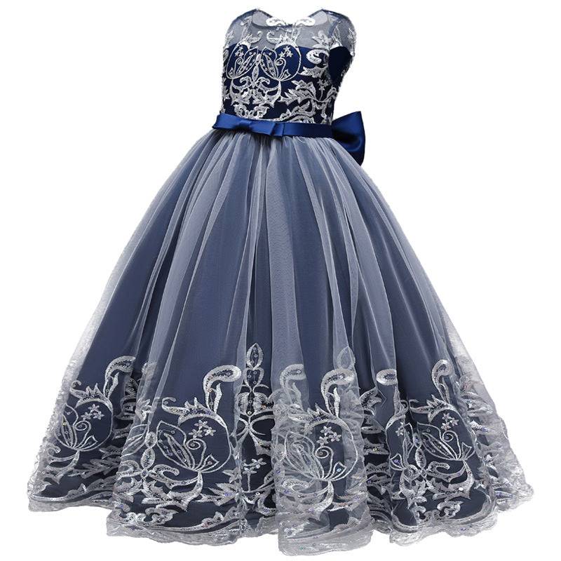 Kid Girl Princess Floral Lace Gown Sequins Gradual Change Dresses