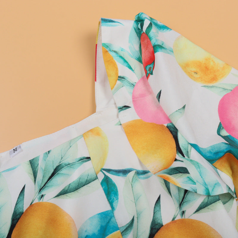 Family Matching Mother-daughter Lovely Print Summer Holiday Dresses