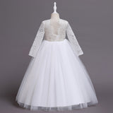Kid Girl Flower Wedding Lace Gauze Dresses 3-12T