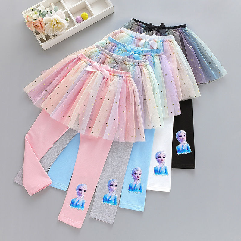 Kid Baby Girls Cotton Leggings Spring Aisha Rainbow Fake Pants