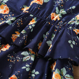 Kid Baby Girl Autumn Rose Print Multi-layer Long-sleeved Flower Dress