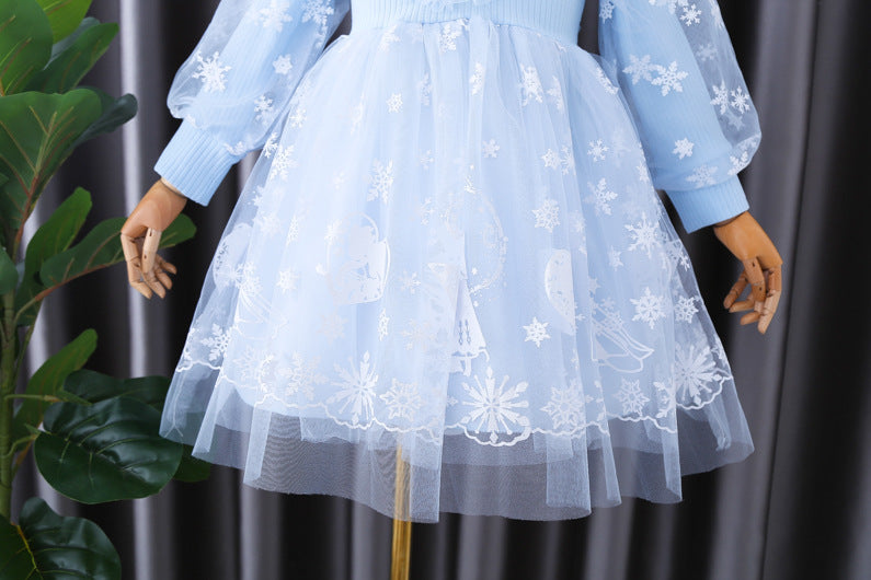 Kid Baby Girls Fashion Princess Frozen Spring Pomp Mesh Dresses