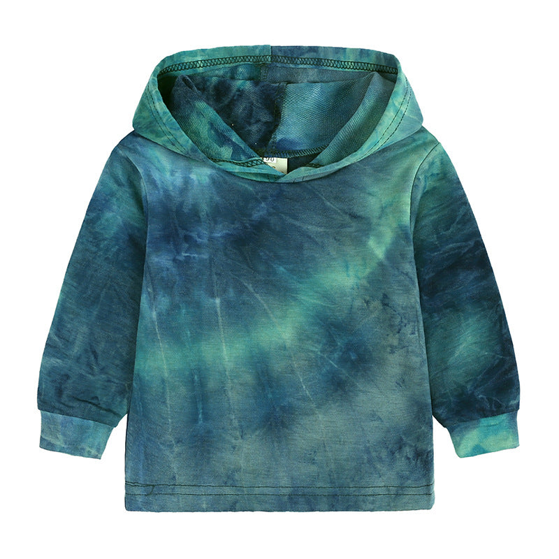 Kid Baby Boy Girl Tie Dye Suit Fashion Printed Hooded Suits 2 Pcs Sets