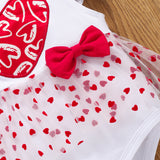 Baby Girl Valentine's Day Fart Red Heart Crawling Rompers