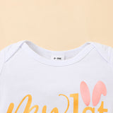 Baby Little Girl Letter Short Sleeved One-piece Suit Polka Dot Mesh Gauze 2 Pcs Sets