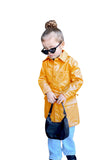 Kid Baby Girl Long Sleeve  INS Windbreaker Wind Leather Coat