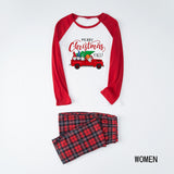 Family Matching Home Suit Christmas Plaid Patchwork Print Pajamas
