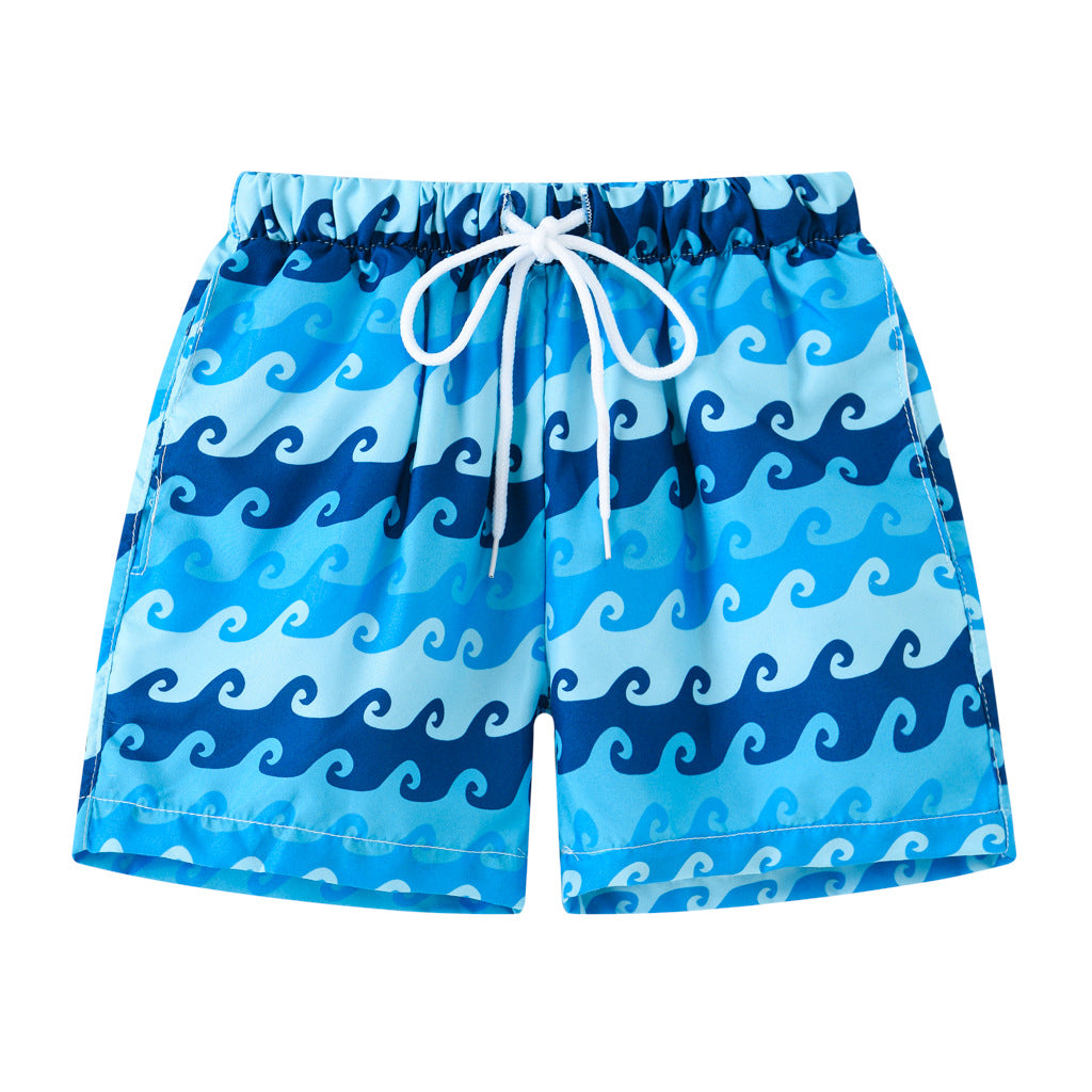 Summer Kids Boy Swimwear Fashion Striped Print Holiday Swimsuit