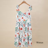 Family Matching Mother Daughter Strap Style Dress