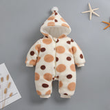 Baby Boy Girl Clamped Cotton Onesie Plus Velvet Thickened Rompers