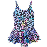 Kid Girls Leopard Print One-piece Bathing Beach Swimsuit
