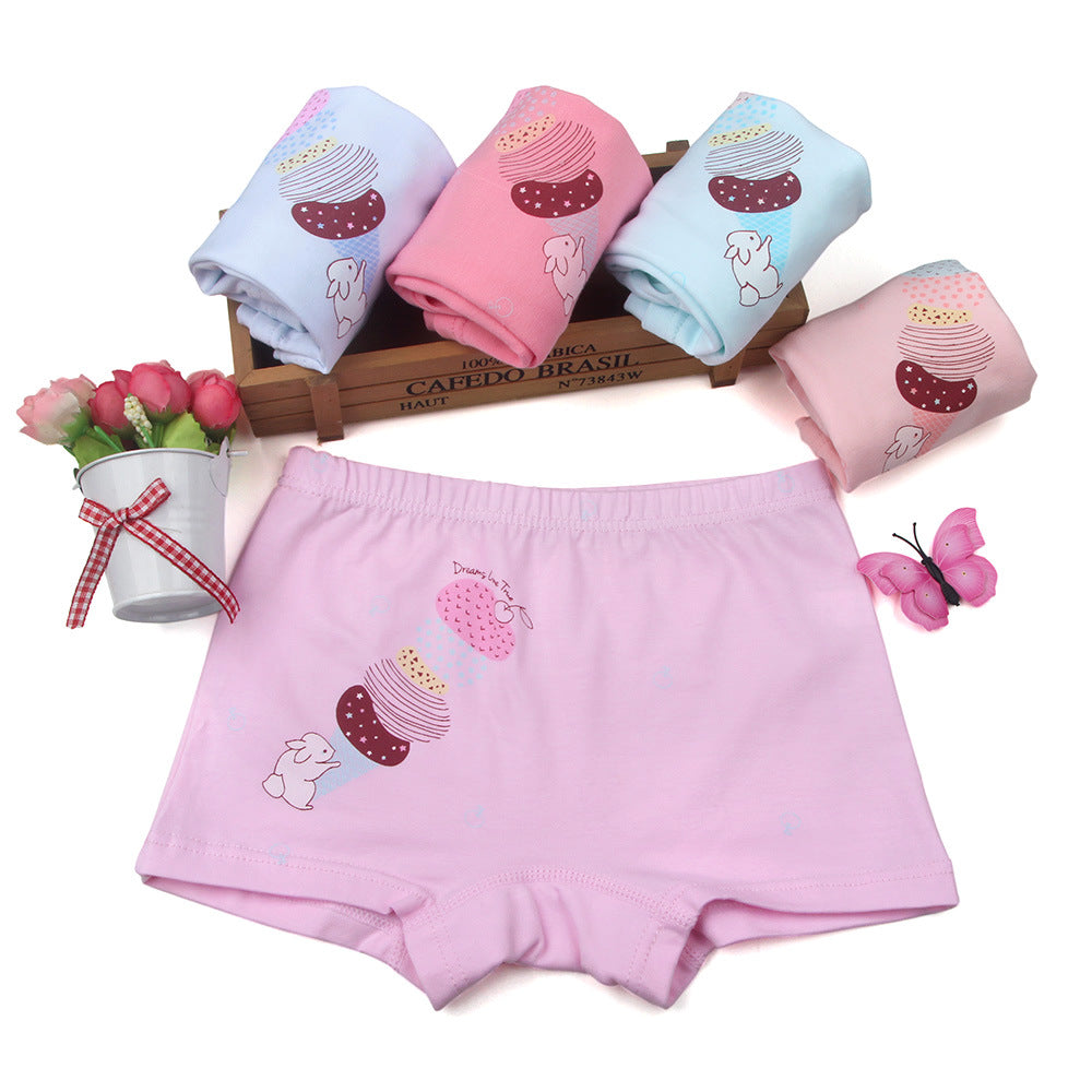 Kid Girl Cartoon Pattern Cotton Softwear Briefs Underwear 5 Packs