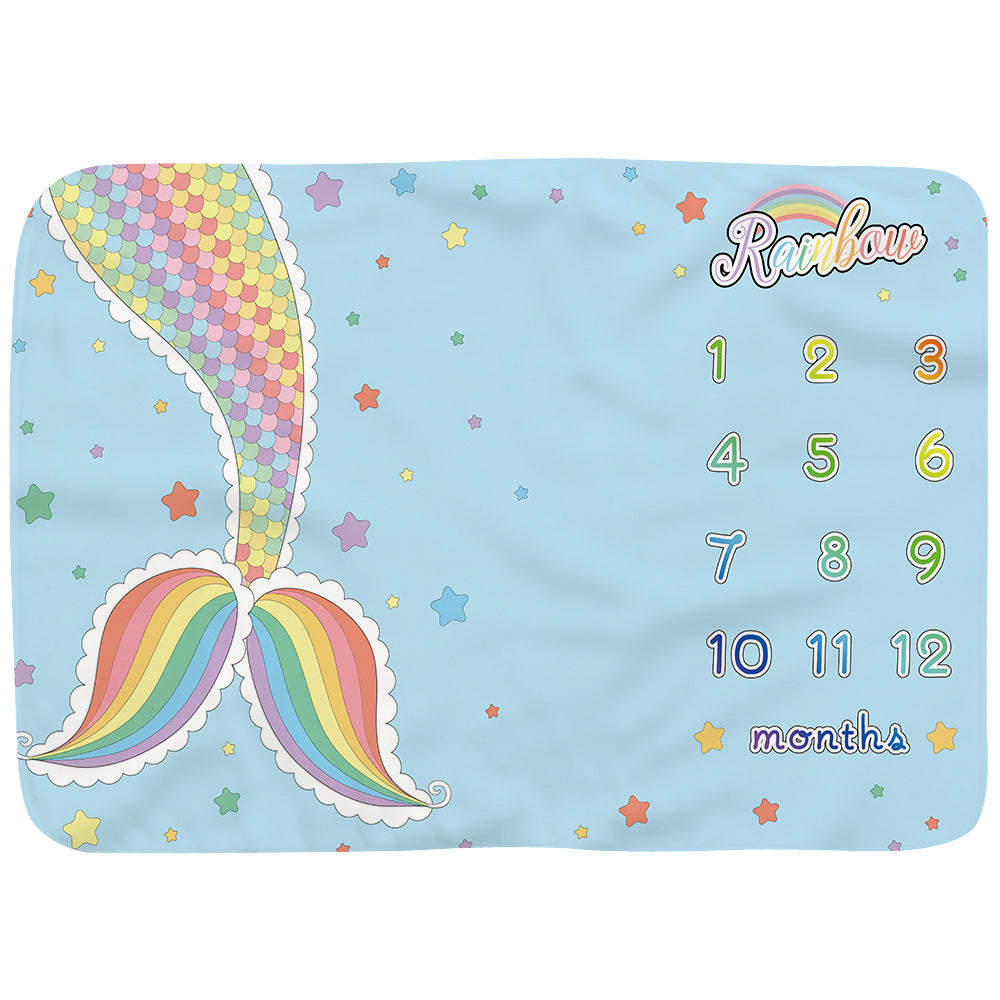 Baby Monthly Record Growth Milestone Blanket Flannel Floral Pajamas