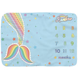 Baby Monthly Record Growth Milestone Blanket Flannel Floral Pajamas