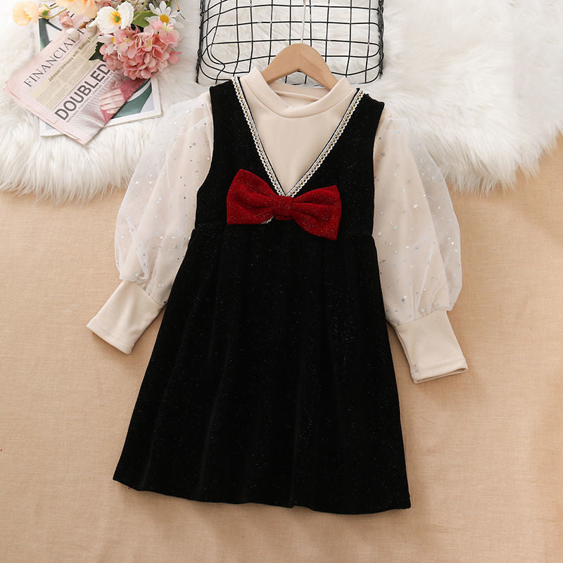 Kid Baby Girl Red Vest Christmas Princess Dresses
