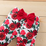 Baby Girl Valentine's Day Set Spring New Red Rose 3 Pcs Sets