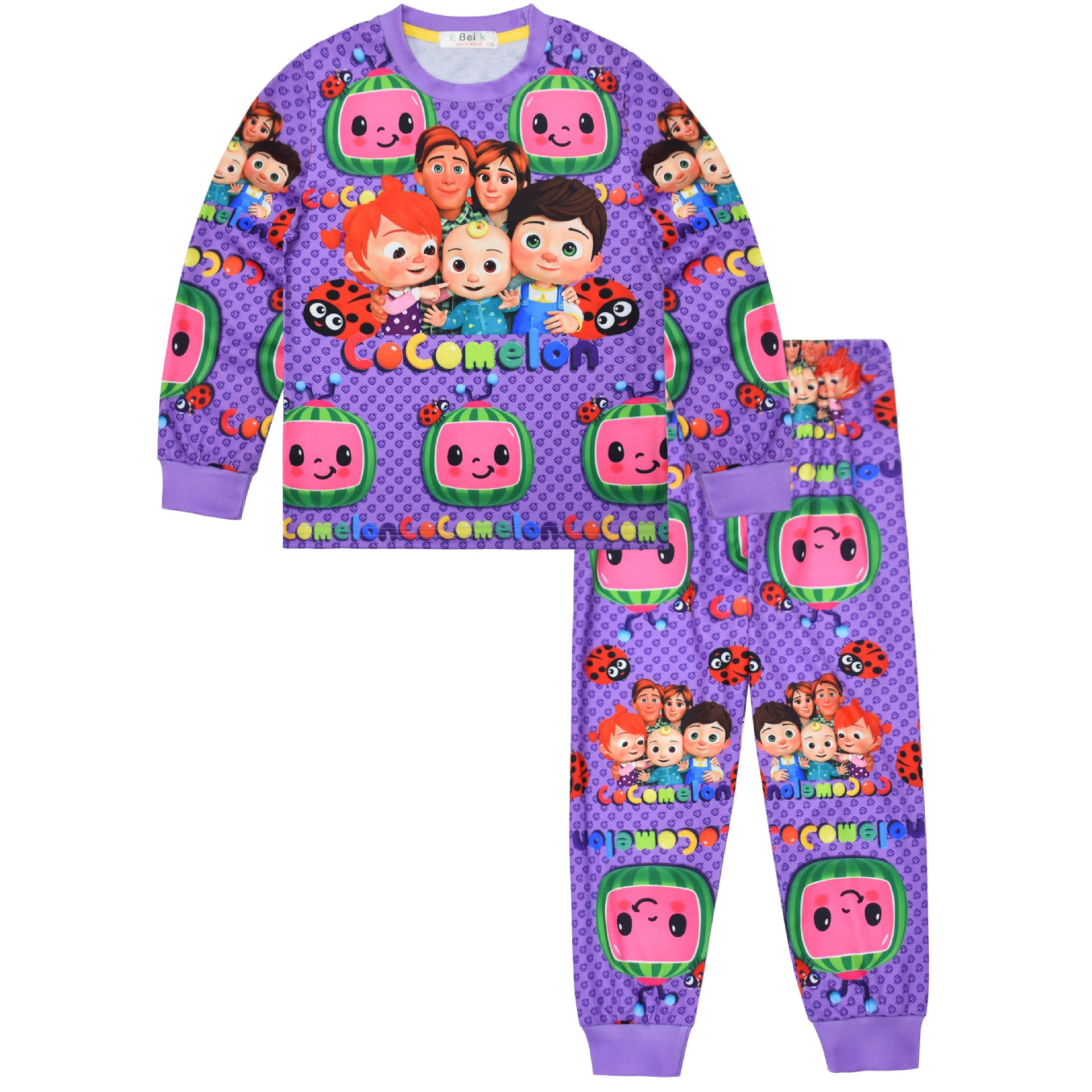 Kid Girl Home Wear Pajamas Long Sleeve Cartoon Pajamas
