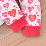 Baby Girl Set Valentine's Day Love Letter 3 Pcs Sets