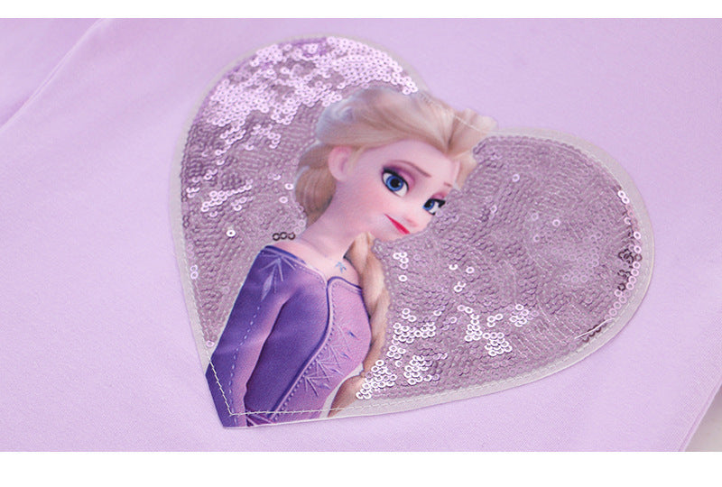 Kid Baby Girls Long-sleeved Autumn Westernized Round Neck Shirt