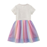 Kid Baby Girls Spring Unicorn Sequined Gauze Dresses