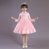 Kid Girl Long Sleeve Princess Evening Pompous Gauze Dresses
