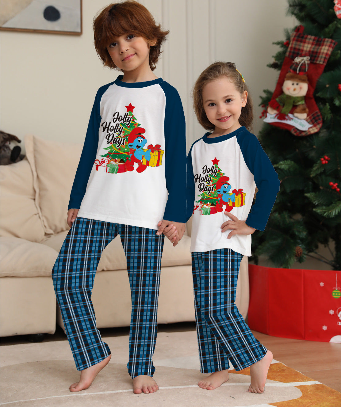 Family Matching Christmas Letter Parent-child Printed Housewear Pajamas