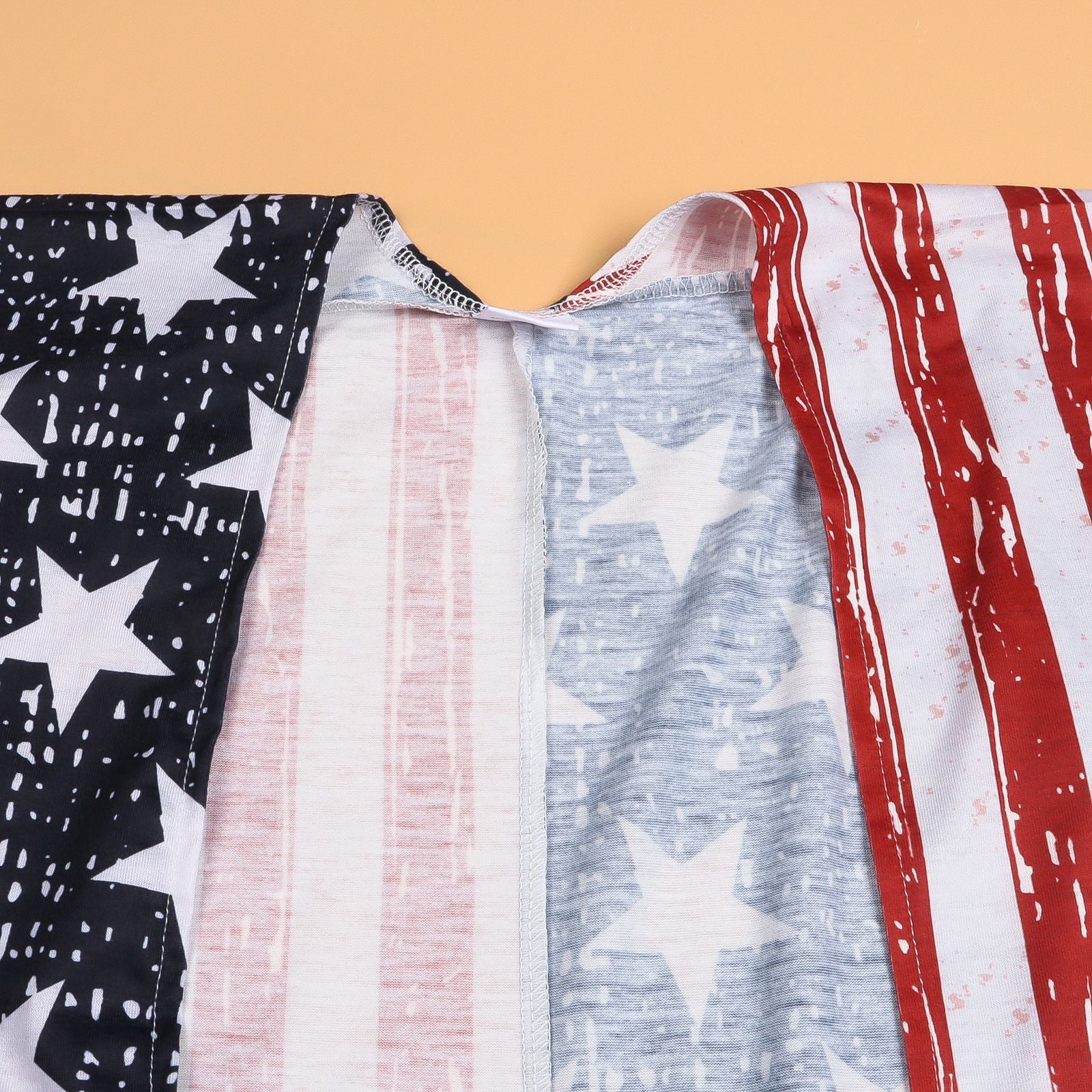 Family Matching Mother Daughter Independence Day Flag Cape Dress