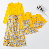 Family Matching Parent-child Long-sleeved Flower Dress