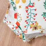 Baby Girl Summer Flower Print Condole 3 Pcs Sets