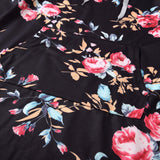 Family Matching Mother-daughter Floral-printed Black Dress