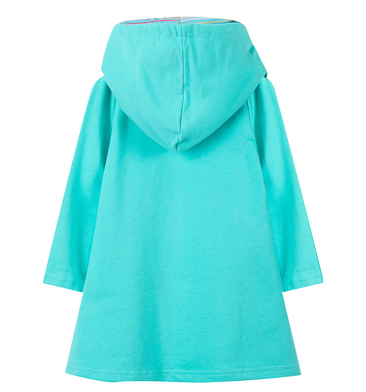 Kid Baby Girl Knitted Hooded Ice Princess Spring Autumn Dress