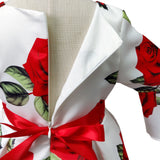 Kid Girl Foreign Trade Middle Sleeve Flower Christmas Dress