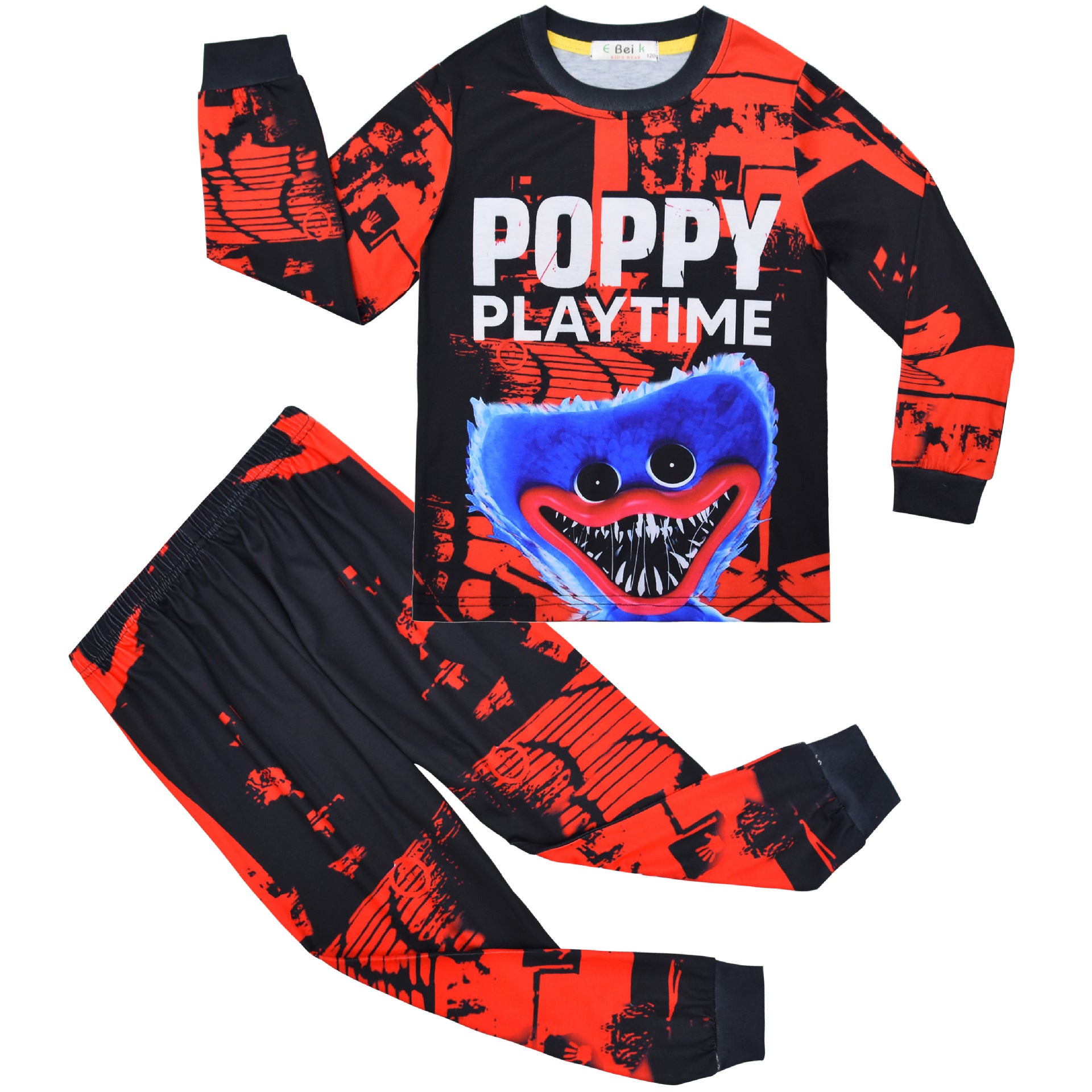 Kid Boy Poppy Play Time Long-sleeved Loungewear Pajamas