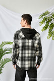 Family Matching Adult Kid Padded Black Plaid Hooded Shirt