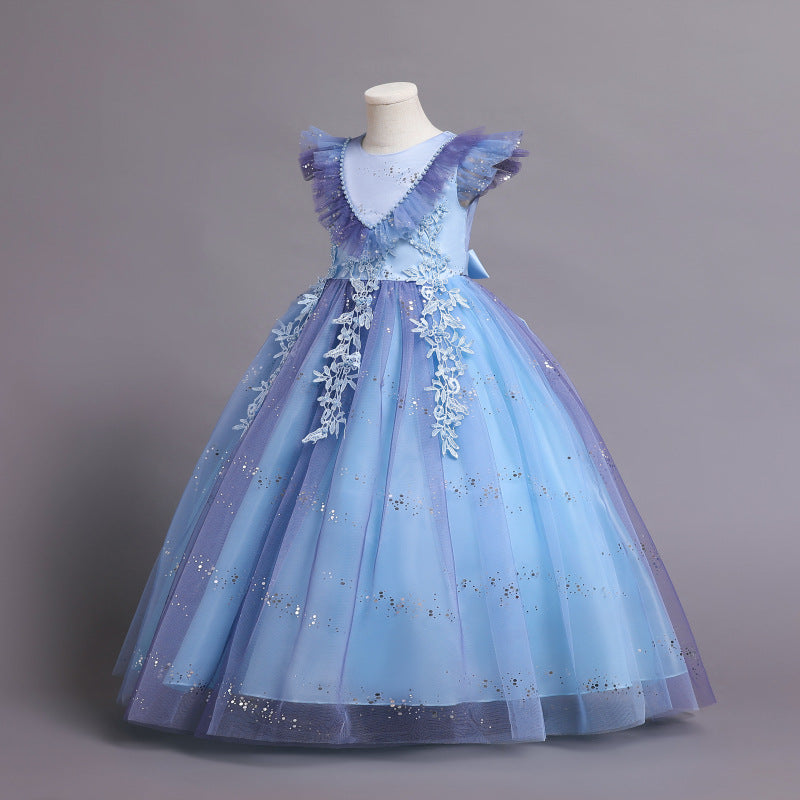 Kid Girl Princess Flower First Birthday Wedding Gradient Dresses
