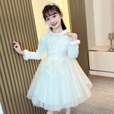 Kid Girl Wool Short Gauze Fluffy Plush Princess Dress