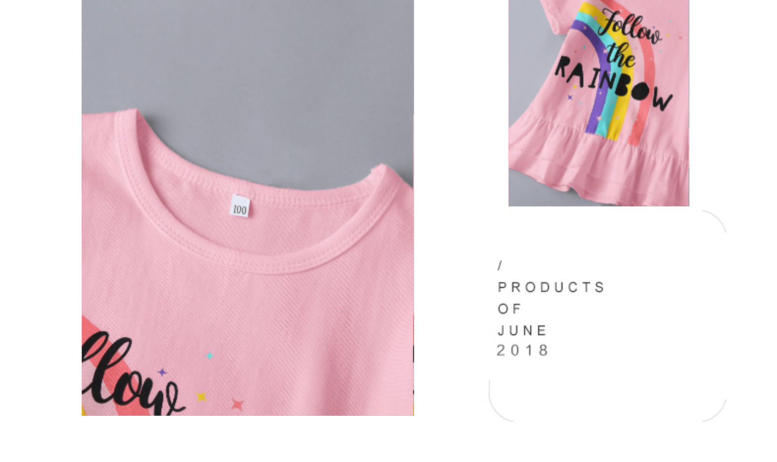 Kid Baby Girl Summer Rainbow Casual Suit 2 Pcs Sets