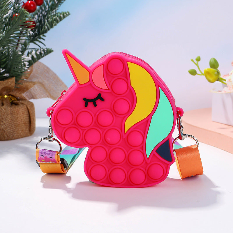 Kid Rat Exterminator Pressing Silicone Unicorn Horse Mini Cute Bag