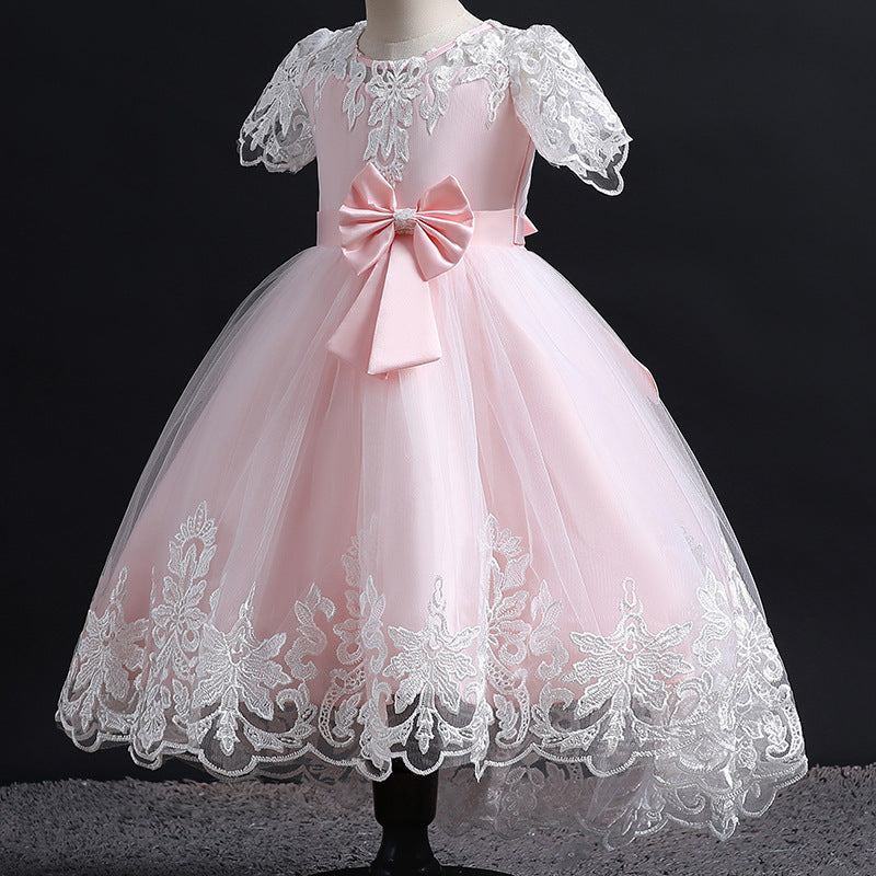 Kid Girl Princess Dress Lace Bow Wedding Dresses
