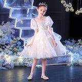 Kid Girls Princess Bubble Sleeve Flower Wedding Show Dresses