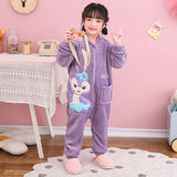Kid Boy Girl Flannel One-piece Pajamas Warm Animal Winter Home Wear