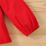 Toddler Baby Girl  Valentine's Day Red Heart 2 Pcs Sets