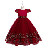 Kid Girl Princess Sleeveless Long Evening Catwalk Piano Performance Dresses