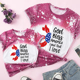 Family Matching Mother Kid Short Sleeves Independence Day T-shirt