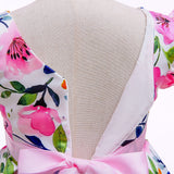 Kid Baby Girls Floral Print Princess Flying Sleeves Dresses