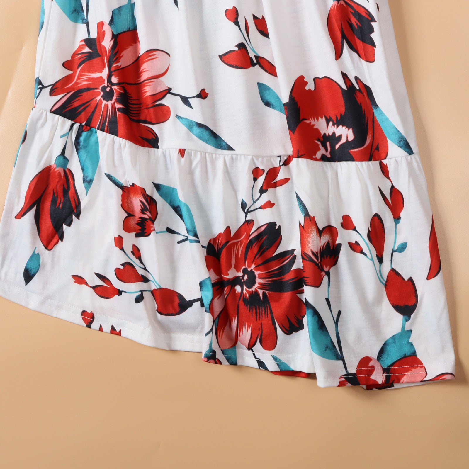 Family Matching Mother Daughter Strap Elasticated Beach Swing Dresses