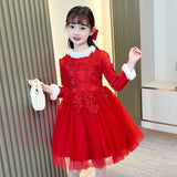 Kid Girl Wool Short Gauze Fluffy Plush Princess Dress