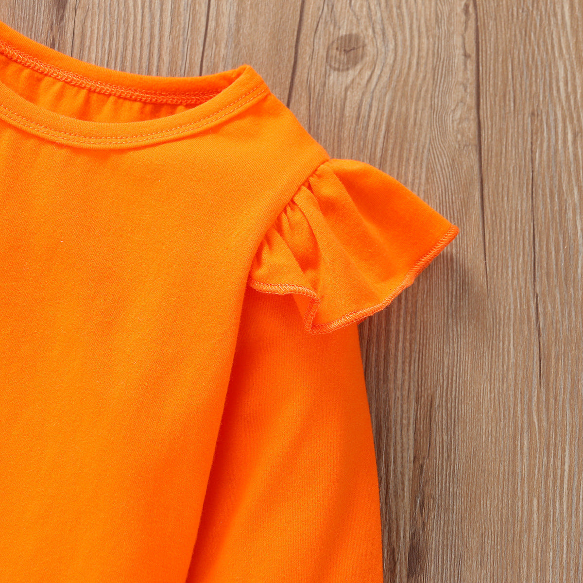 6M-5Y Kid Baby Girl Long Sleeve Round Neck Pumpkin Halloween 2 Pcs Sets