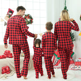 Family Matching Christmas Home Red Plaid Long-sleeved Pajamas