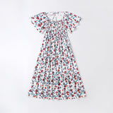 Family Matching Parent-child Flower Print Swing Dress